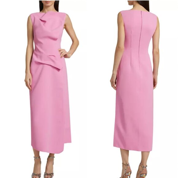 NEW Acler x Saks Normanhill Petal Midi Dress AU10/US6 Party Event Candy Pink - Picture 2 of 10